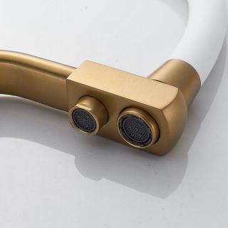 Смеситель для кухни с гибким изливом и подключением фильтра Maretti Eleganza GOLD ENG31RGF13, золотой сатин